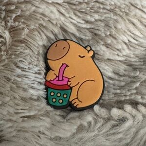 Boba Sipping Capybara Shoe Charm 5/$20